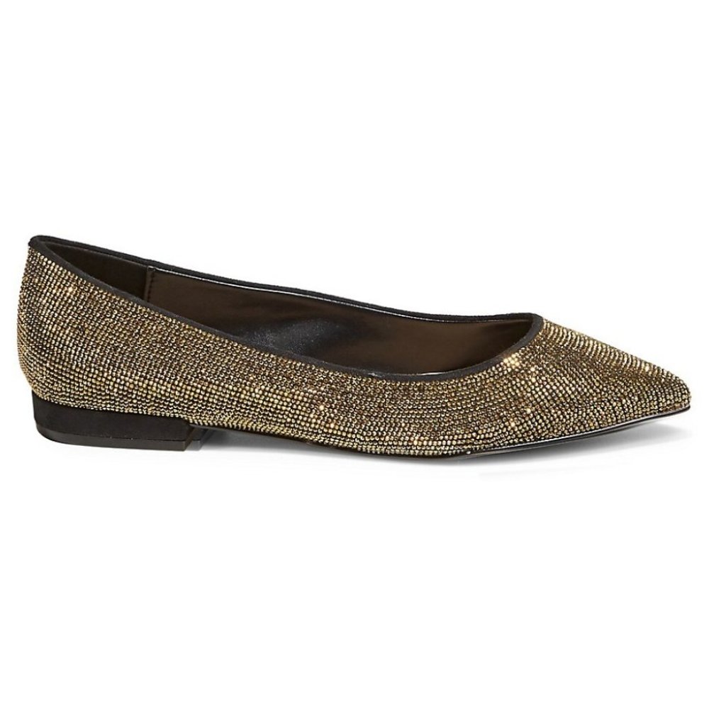 Aldo Bodinar Embellished Gold Bling Diamanté Ballet Flats